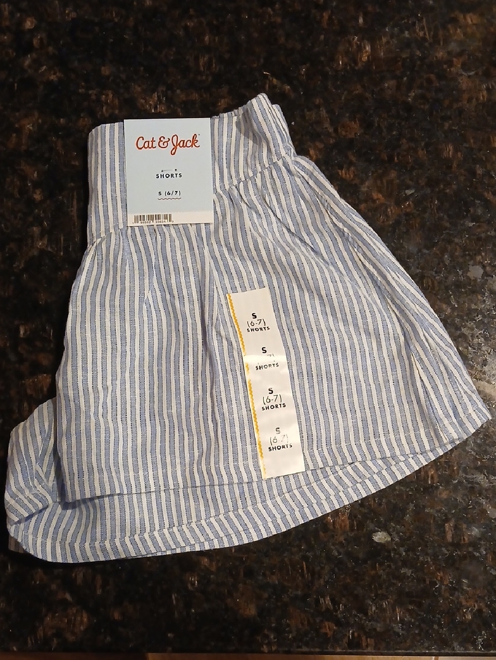 Cat & Jack Blue and White Striped Kids Shorts